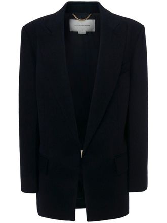 Victoria Beckham Blazer con revers a lancia - Blu