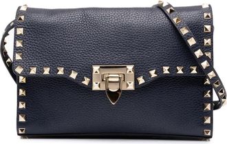 Valentino Pre-owned Valentino Medium Pebbled Calfskin Rockstud Flip Lock Crossbody Ladies DVHURBV6GNNYJ1B5