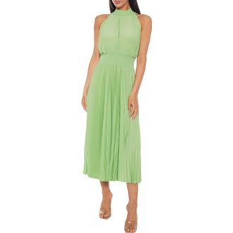 Marina Rossini Pleated Midi Dress in Sage at Nordstrom Rack, Size 12