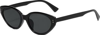Generic Small Frame Mens And Womens Commuter Sunglasses UV400 Beach Vacation Photo Shooting(Black)