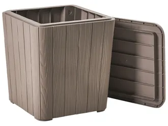 Beliani Contenitore Da Giardino Per Esterni 40 X 42 Cm Polipropilene Tortora Sarandi