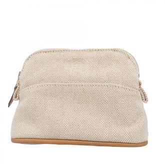 Herm&egrave;s Ivory Toile H Pouch (Pre-Owned)