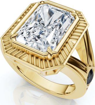 Pompeii3 Certified 5 1/2Ct Elongated Radiant Cut Engagement Ring 14k Gold Lab Grown