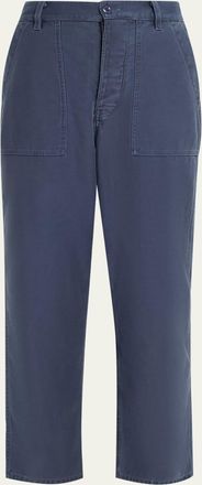 Nili Lotan Earl Cotton Straight-Leg Ankle Pants