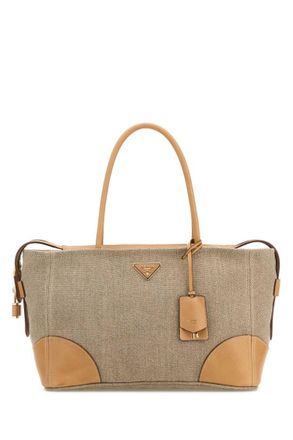 Prada Rope/Natural Logo Large Tote