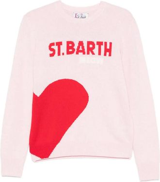 MC2 Saint Barth heart intarsia st barth sweater - women - Cashmere/Wool/Viscose/Polyamide - M - Pink