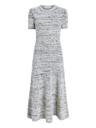 Proenza Schouler short-sleeve speckled knit midi dress - women - Cotton/Polyamide - L - Grey