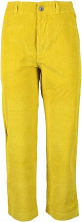 Another Label Cropped Straight-Leg Trousers with Mid-Rise Waist and Textured Fabric