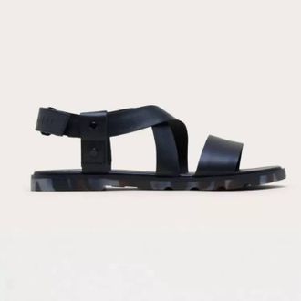 Sorel Womens Ella Iii Crisscross Sandal In Black, Dark Graphite