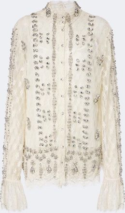 Costarellos Lilou embellished lace blouse