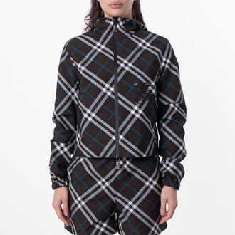 Burberry Reversible Cropped Check Jacket, Size XX-Small