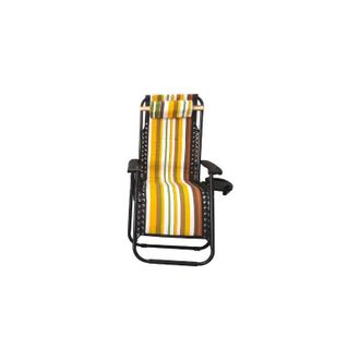 Romo Tumbona Plegable Para Jardin Y Playa, Color Rayado Amarillo