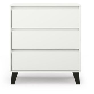 Topeshop Sonia - C&oacute;moda 3 Cajones Estilo Escandinavo - 70x39x78.5cm - Mueble De Almacenaje - Blanco