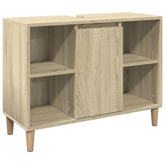 vidaXL Mueble De Ba&ntilde;o Madera De Ingenier&iacute;a Roble Sonoma 80x33x60 Cm Vidaxl