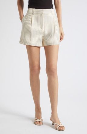 Reiss Jayce Pinstripe Shorts in Cream/black at Nordstrom, Size 12