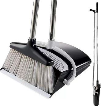 OEM Juego De Recogedor Y Recogedor Con Mango Largo, Escoba De Interior De Mango Largo Con Recogedor Vertical, Kit De Barrido Para Casa, Cocina Y Oficina