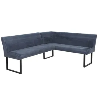 Hhg Panca Angolare Hhg-509, Sala Da Pranzo, Stoffa Ciniglia/tessuto &Ouml;ko-tex (310 G/m&sup2;) Metallo 210 X 159 Cm, Blu