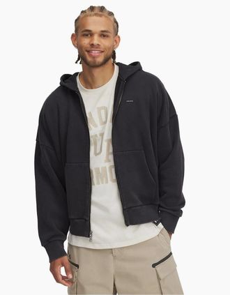 Under Armour Mens Hwt Fleece Wash FulL-Zip - Black - Size: 38