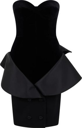 Moschino Kleedjes, Dames, Zwart, S, Wol, Elegant Jurk met Sweetheart Halslijn