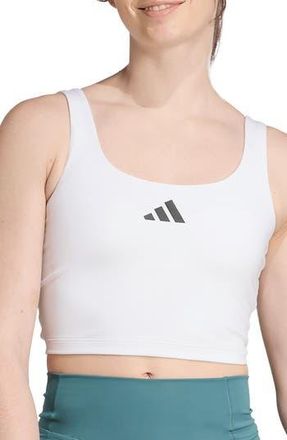 adidas Optime Climacool Longline Sports Bra in White at Nordstrom Rack, Size Medium