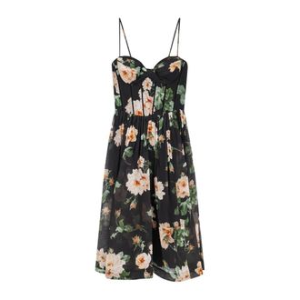 Zimmermann Midi Dresses, female, Multicolor, Size: XL Luna Corset Midi Dress