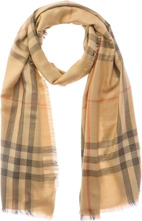 Burberry Metallic Wool & Silk-Blend Scarf