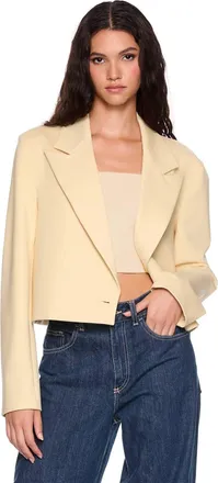 Susana Monaco Heavy Knit Boxy Jacket In Whipped Cream