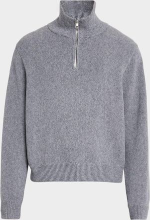 Frame Denim Mens Wool and Cotton Quarter-Zip Sweater