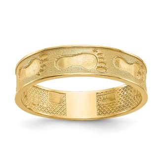 Diamond2Deal 14k Yellow Gold Footprints In The Sand Ring