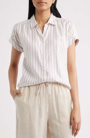 Beach Lunch Lounge Darby Short Sleeve Button-Up Shirt in Madeleine at Nordstrom, Size X-Large