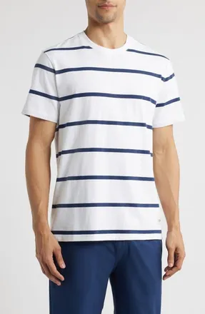 Fair Harbor Saltaire Organic Cotton Graphic T-Shirt in Beach Navy Stripe at Nordstrom, Size X-Large