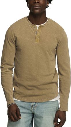 Lucky Brand Weekend Long Sleeve Slubbed Henley in Timber Wolf at Nordstrom, Size Xx-Large
