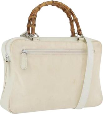 Gucci Pre-owned Handbags, female, White, Size: ONE SIZE Pre-owned Vintage Nylon Hand Bag