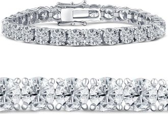 Pompeii3 26.94Ct TW Round Diamond 7 Tennis Bracelet 14k White Gold Lab Grown