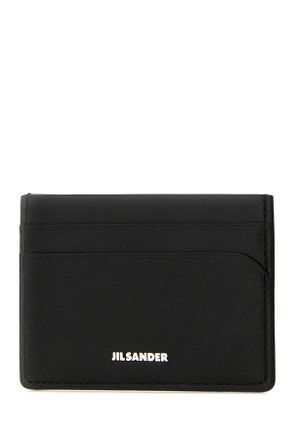 Jil Sander Mens Black Leather Card Holder 001 Exterior: Calf Portafogli Wallet