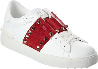 Valentino Rockstud Untitled Leather & Suede Sneaker
