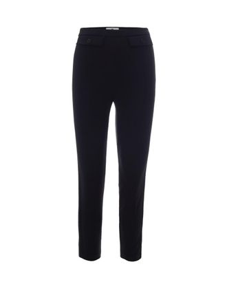 Elisabetta Franchi Black Skinny Flat Front Pants