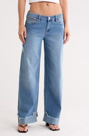 Madden Girl Cuffed Wide Leg Jeans in Medium Wash at Nordstrom Rack, Size 3
