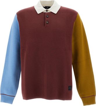 Paul Smith Cotton-Blend Long-Sleeved Polo Sweater