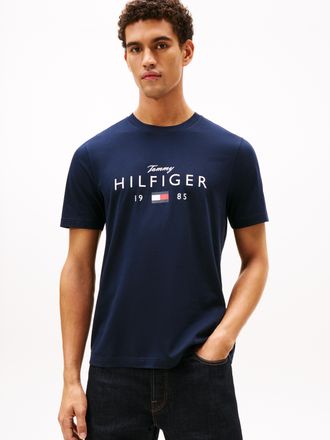 Tommy Hilfiger T-Shirt TOMMY HILFIGER BRAND LOVE BIG HILFIGER, Herren, Gr. XXL, desert sky, Single Jersey, Obermaterial: 100% Baumwolle, regular fit normal, Rundhals