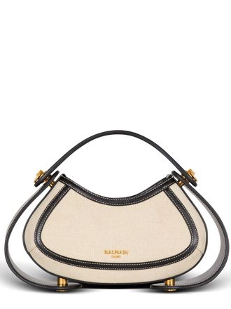 Balmain Jolie Madame shoulder bag - women - Cotton/Linen/Flax/Calf Leather/Calf Leather - One Size - Neutrals