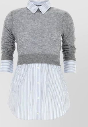 Alexander Wang wool sheer panel knitted shirt