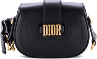 Dior D-Fence Saddle Bag Leather Mini crossbody bag - Zwart