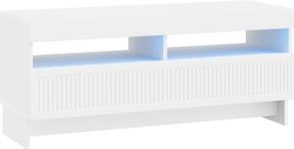vidaXL Mueble De Tv Led Blanco Madera De Ingenier&iacute;a Vidaxl