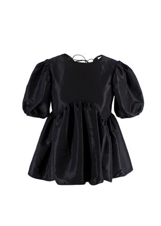 Cecilie Bahnsen Black Puff Sleeved Tie Back Blouse Size XS