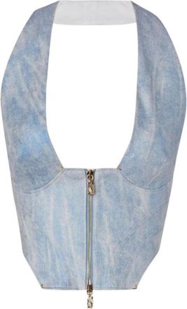 Genny Top - Dames - Tops zonder mouwen - Blauw - 2XS - Tops