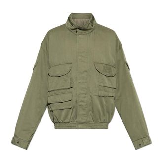 Balmain Light Jackets, male, Green, Size: 2XL Jacket with Pockets