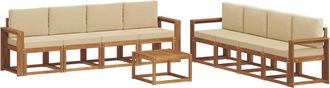 vidaXL Conjunto De Sof&aacute;s De Exterior 9 Uds. Natural Y Beige Vidaxl