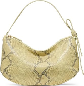 Kate Spade New York loop snakeskin-embossed leather shoulder bag in Pale Citron at Nordstrom