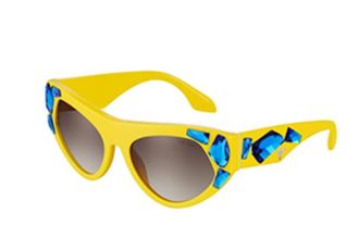 Prada Yellow Crystal Embellished Sunglasses